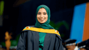 Bachelor of Commerce in Accounting summa cum laude graduate, Ms Aqila Sayed.